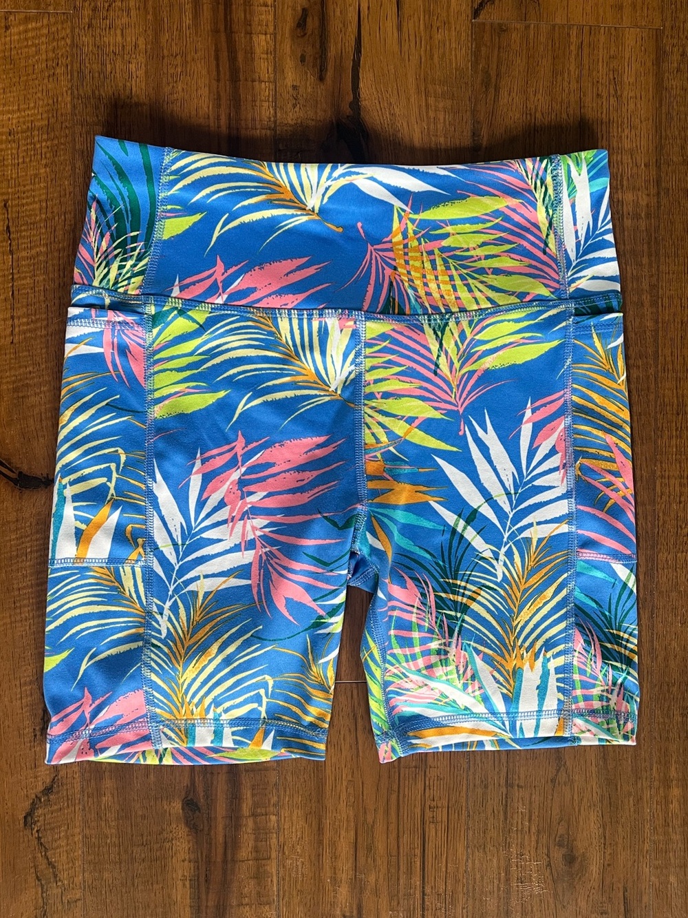 Athletic Works Tropical Print Biker Shorts - Size Medium